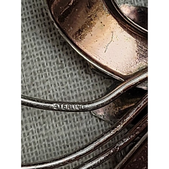 Vintage Sterling Purple Rhinestone Flower Bow Ribbon Brooch Pin Earring Set - Picture 5 of 8